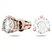 Серьги-пусеты Swarovski Solitaire | Rose Gold | кристаллы Swarovski