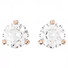 Серьги-пусеты Swarovski Solitaire | Rose Gold | кристаллы Swarovski