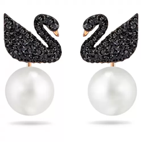 Серьги-джекеты Swarovski Iconic Swan | Лебеди | Кристаллы Сваровски