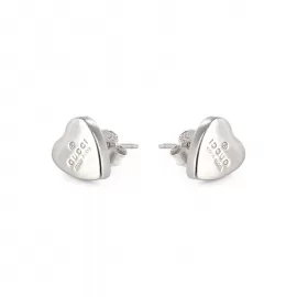 Серьги Gucci Trademark Heart-Shaped Silver