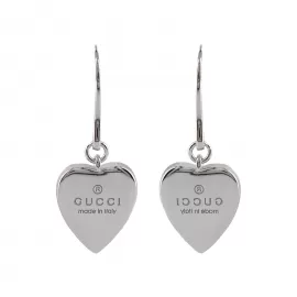 Серьги Gucci Trademark Heart-Shaped Silver