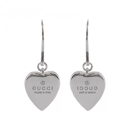 Серьги Gucci Trademark Heart-Shaped Silver