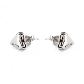 Серьги Gucci Trademark Heart-Shaped Silver