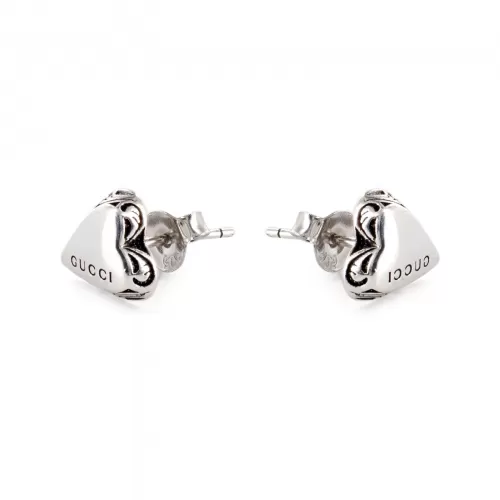 Серьги Gucci Trademark Heart-Shaped Silver