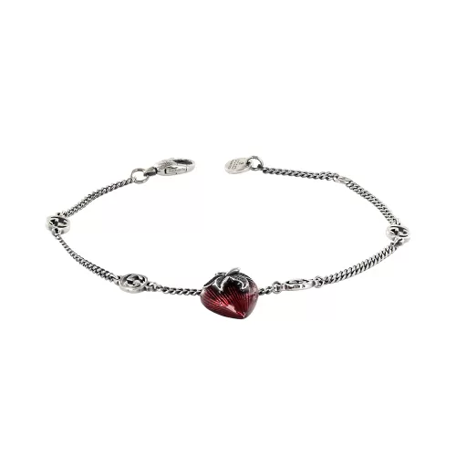 Браслет Gucci Interlocking G Heart Silver