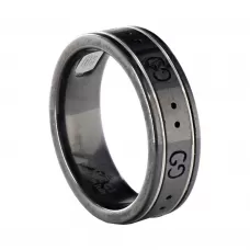Кольцо керамическое Gucci GG Black Icon