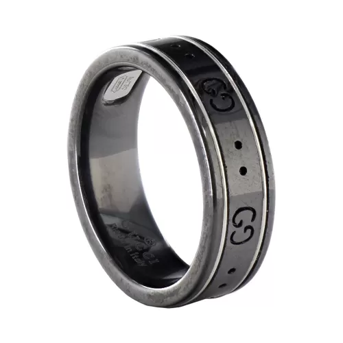 Кольцо керамическое Gucci GG Black Icon