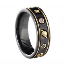 Кольцо керамическое Gucci Black Icon Gemstone