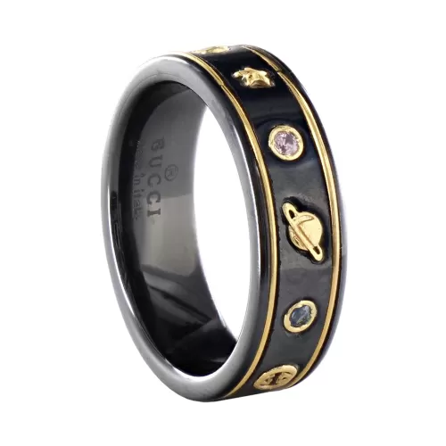 Кольцо керамическое Gucci Black Icon Gemstone