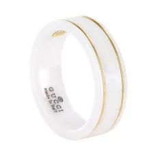 Кольцо керамическое Gucci GG White Icon