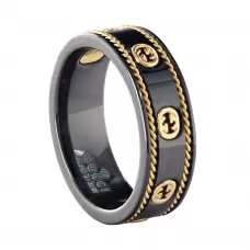 Кольцо керамическое Gucci Interlocking G Black