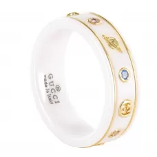 Кольцо керамическое Gucci White Icon Gemstone