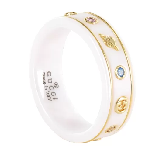 Кольцо керамическое Gucci White Icon Gemstone