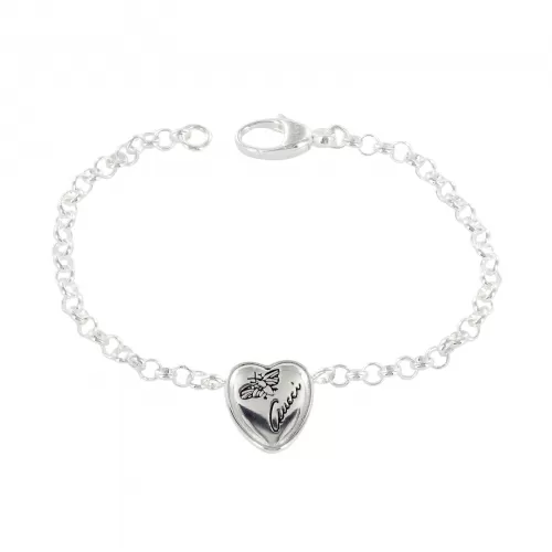 Браслет Gucci Trademark Heart-Shaped Silver