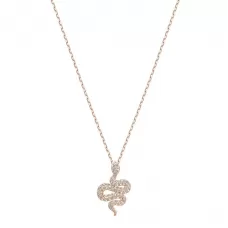 Колье Leslie Pendant | Змея Rose Gold | Кристаллы Swarovski