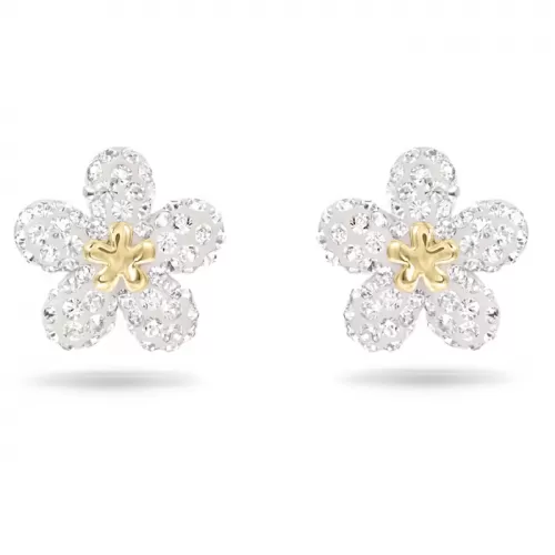 Серьги-гвоздики Сваровски Цветки серебристый|золотистый